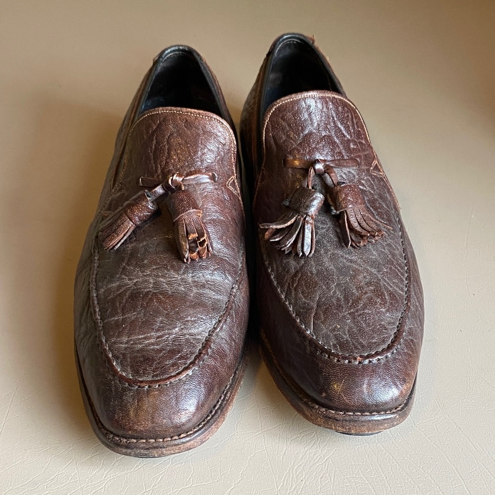 Northside Brown Leather Tassel Loafers for Men